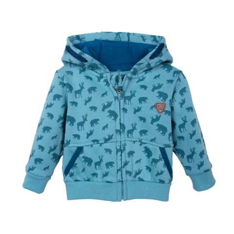 Pillin - Polerón Bebé Niño Con Cierre Estampado Animales Celeste