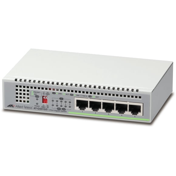 Switch de red Allied Telesis de 5 puertos 10/100/1000T