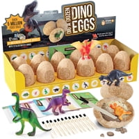 Dino Egg Dig Kit Dan&Darci, Regalo De Pascua Para Niños De 3 A 12 Años, Con 12 Huevos