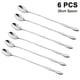 thumbnail image 1 of Juego de 6 cubiertos de acero inoxidable, cuchara larga para cóctel de 26 cm, acero inoxidable pulido, apto para lavavajillas., 1 of 8