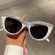 thumbnail image 3 of Sparkling Rhinestone Cat Eye Sunglasses for Women and Men - UV400 Protection and Fashionable Club Party Favors, 3 of 4