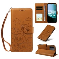 Funda Billetera Foxdock Compatible Con Xiaomi Redmi 15C, Diseño Perrito Tierno, Ranuras Para Tarjetas Y Soporte Plegable