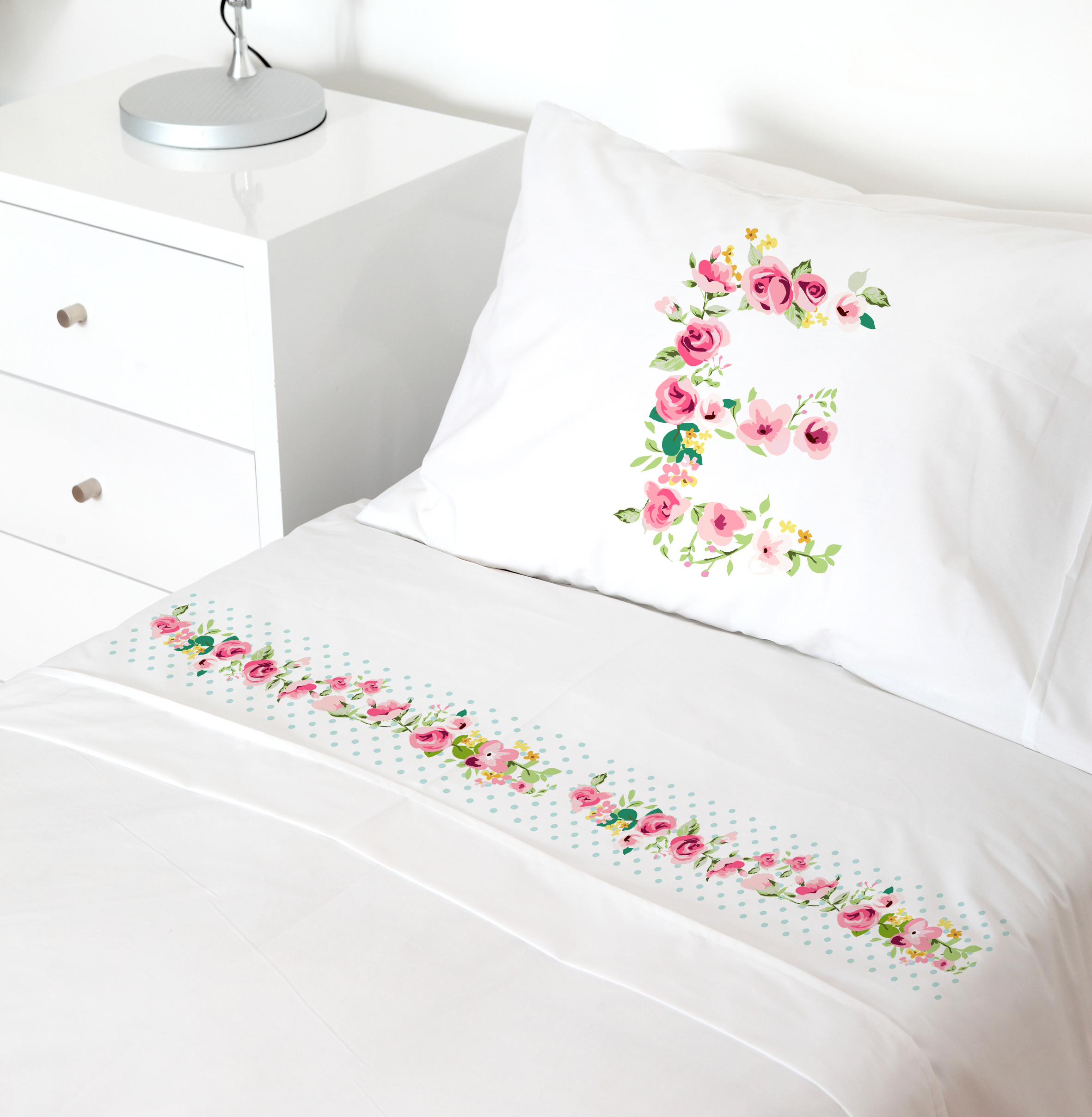 Tuyo Print - Juego De Sábanas 1,5 Pl Letras Vintage E