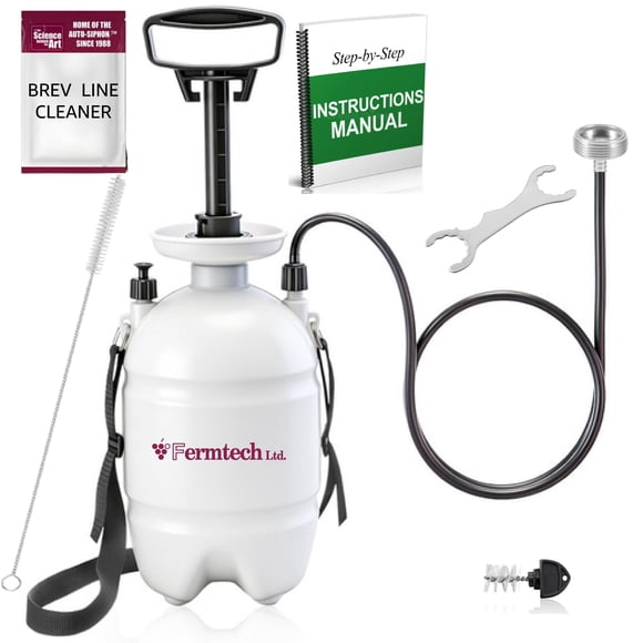Kit de Limpieza de Línea de Barril Fermtech 3 L con Cepillo y Limpiador