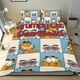 thumbnail image 1 of Gato Gruñón Conjunto de sábanas temático, trío de piezas, cómodo y amigable con la piel, diseño único, regalo de decoración para el hogar para familiares, amigos y fans,173X218cm, 1 of 6
