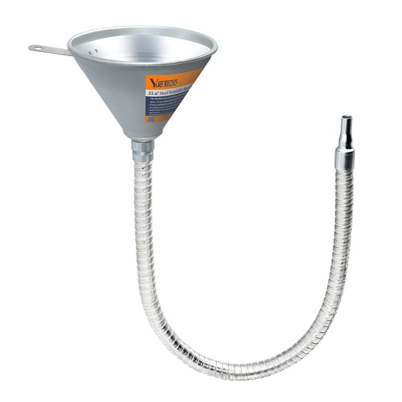Embudo de acero flexible de 65 cm con filtro para automóviles