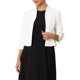 thumbnail image 1 of INSPIRE CHIC Chaqueta de Mujer sin Cuello Abierta de Manga Corta para la Noche Formal Talla XL Blanca, 1 of 5