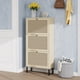thumbnail image 1 of Rattan 3 Door Shoe Rack, Freestanding Modern Shoe Storage Cabinet, for Entryway, 1 of 3