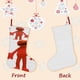 thumbnail image 3 of Elmo Tema: Calcetines de Navidad, fino lino blanco para colgar en escaleras y chimenea, decoración navideña para el hogar, regalo de Navidad. 45cm × 32cm, 3 of 5