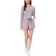 thumbnail image 2 of INSPIRE CHIC Conjunto de pijama de manga larga para mujer, conjunto de salón de pantalones cortos de mezcla de rayón suave con bolsillos y cintura elástica XS Púrpura, 2 of 6