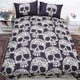 thumbnail image 1 of Flowers Skull Scary Theme Quilt Duvet Cover Set Bedspread Bed Linen 3-Piece Bedding Set, 1 of 5