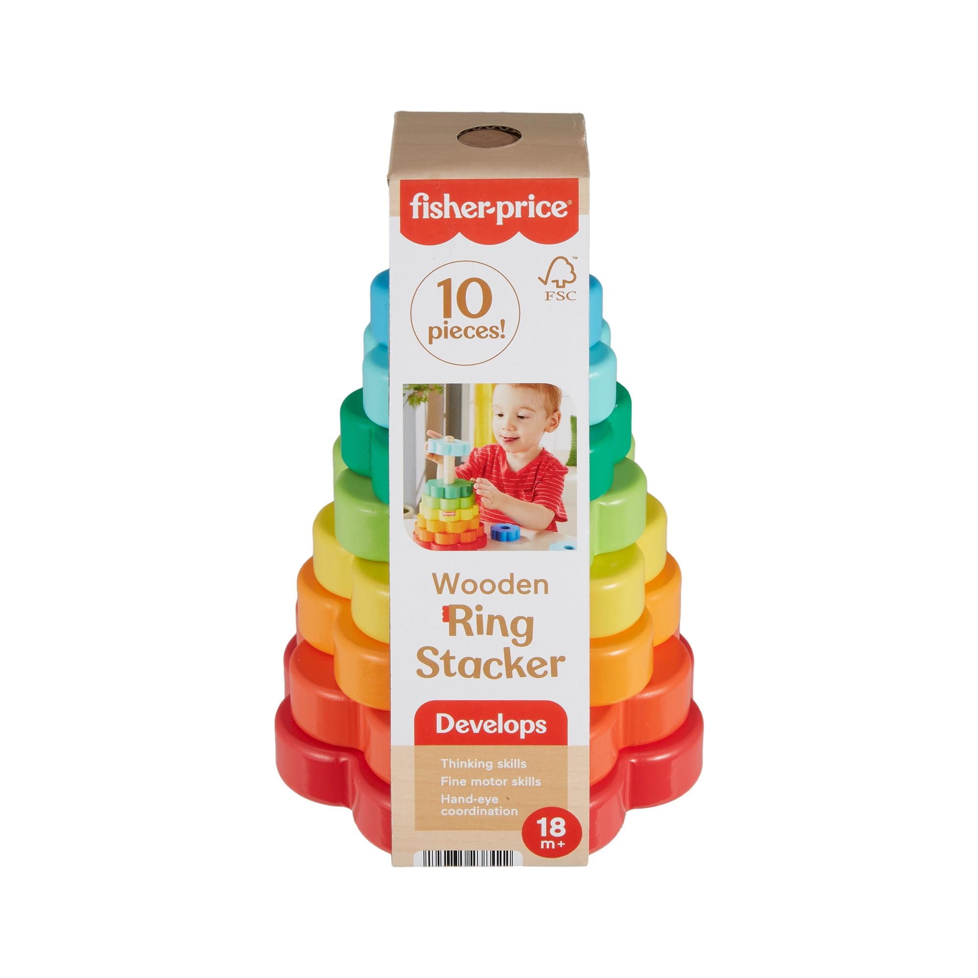 Fisher-Price - Juguete Para Bebés Anillos Apilables De Madera - Fisher Price