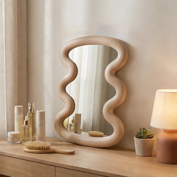 Espejo de Mesa Ondas Crema