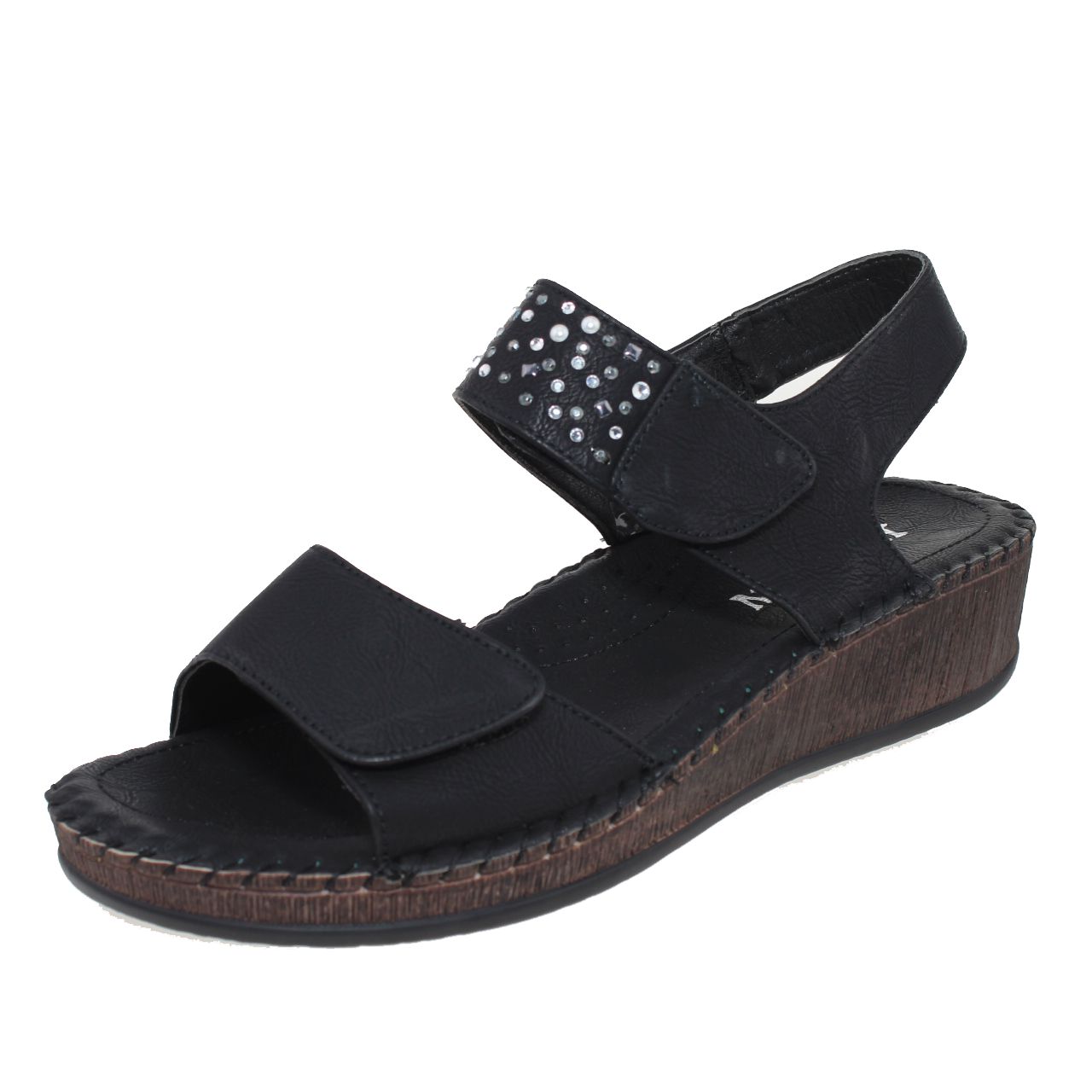 Sandalia Negro Vía Franca