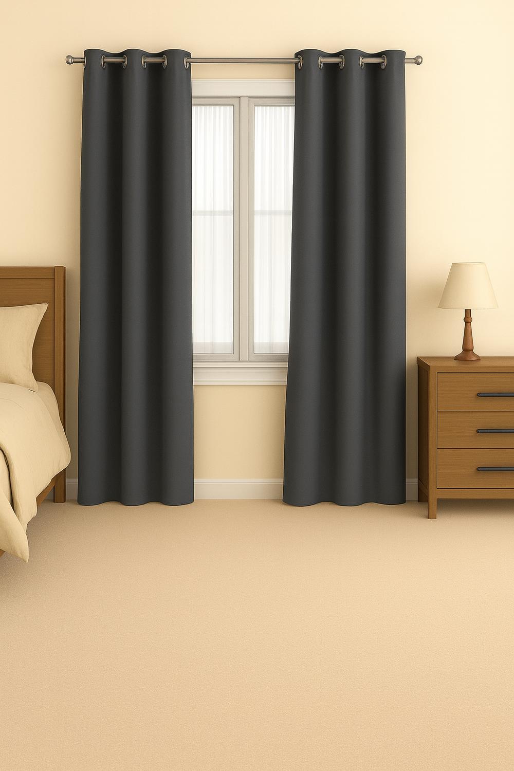 Clems - Pack 2 Cortina Tradicional 100% Blackout Gris