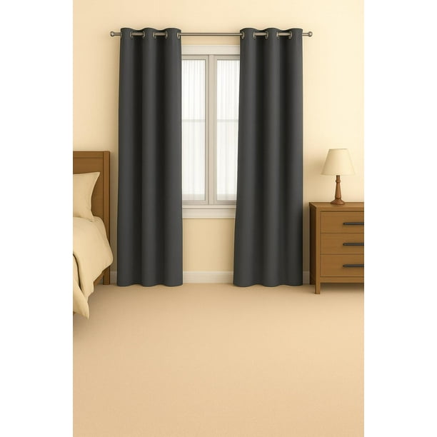 Pack 2 Cortina Engomada Termica Tela Delgada 100% Blackout 140X225 gris 140X225