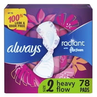 Almohadillas Femeninas Always Radiant Talla 2 Heavy Flow 78 Unidades