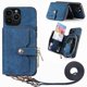 thumbnail image 1 of Funda Tipo Cartera con Correa Cruzada para iPhone 13 Pro Max Protección Contra Golpes Azul, 1 of 5