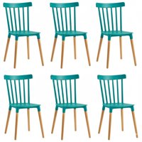 Vitelio - Pack 6 Sillas De Comedor Windsor Turquesa