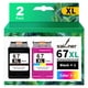 thumbnail image 1 of Cartucho de tinta SAILNER Remanufacturado 67 67XL 67XXL para HP, 1 of 9