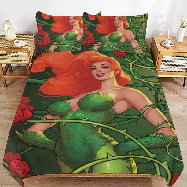 Poison Ivy Bedding Sets Ultra Soft Skin-Friendly Duvet Cover 3 Piece, Cute Comforter Cover Bed Set for Boys Girls Kids