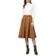 thumbnail image 2 of INSPIRE CHIC Falda de Mujer de Imitación de Gamuza Cintura Alta Negocios Casual Línea A Midi Faldas 2XL Marrón, 2 of 5