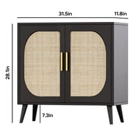 M&Ms - Buffet Cabinet With Storage, Accent Bathroom Floor Cabinet,With Two Doors And 4 Compartments Forstorage,Cabinet With Solid Wood Feet,Sideboard Cabinet For Hallway, Entry, Living Room,(Black)