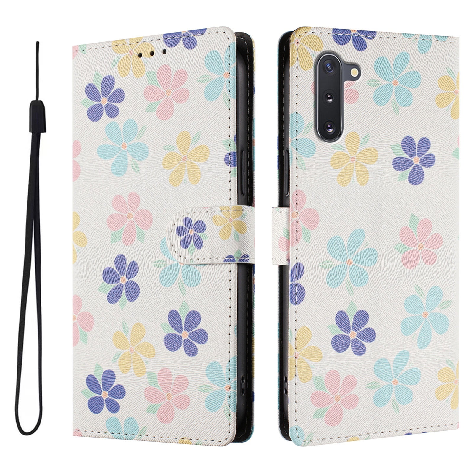 Foxdock Funda Tipo Cartera Para Samsung Galaxy Note 10 Con Soporte Y Correa – Diseño De Patrones Lindos