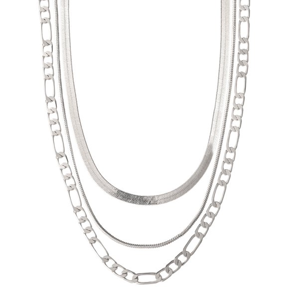 Collar Believe by Brilliance Triple Capa Plateado 45cm