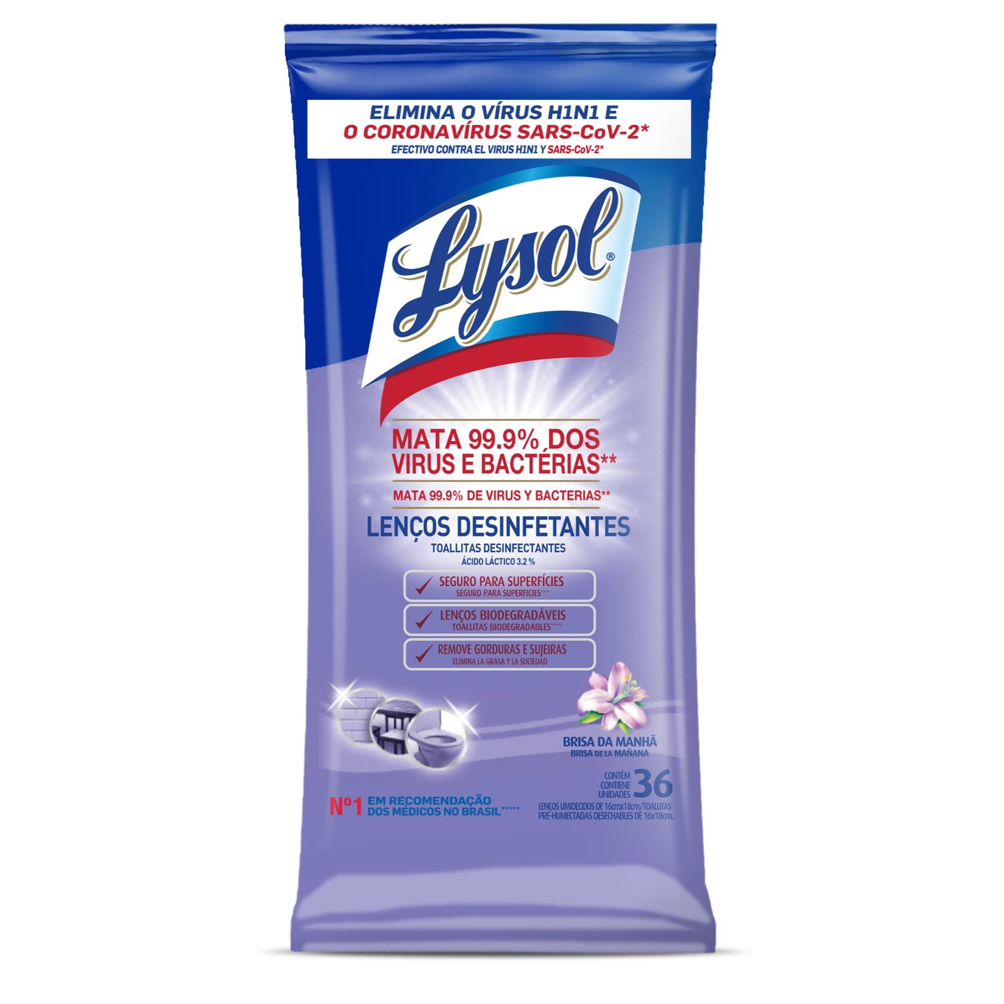 Toallitas Desinfectantes Brisa De La Mañana Bolsa Resellable 36 Un Lysol
