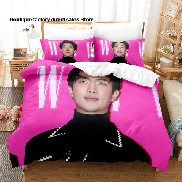 Nam-joon Kim Album Bedding Set Single Twin Full Queen King Size Bed Set Aldult Kid Bedroom Duvetcover Sets bed sheet set -Bed Sheets