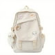 thumbnail image 3 of 1pc Simple Backpack With Cute Cartoon Badge And Pendant, Korean Version Double Shoulder Bag, Large Capacity Backpack For Short-Distance Travel, Students Schoolbag, 3 of 5