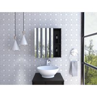 Tuhome - Botiquin Labelle 1 Puerta Wengue 48,7X45X12,5 Cm Con Espejo