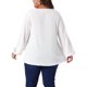 thumbnail image 5 of GRACIA Y GRANDEZA Disfraces de Halloween Blusa de Chifón con Lunares Suizos para Mujer Tallas Grandes Cuello Redondo Manga de Linterna con Detalles de Pompones 1X Blanco, 5 of 8