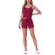thumbnail image 2 of INSPIRE CHIC Conjunto de Pijama de Punto Acanalado para Mujer con Ribete de Encaje Suave Camiseta sin Mangas y Pantalones Cortos con Tirantes Ajustables para Verano XL Rojo, 2 of 6