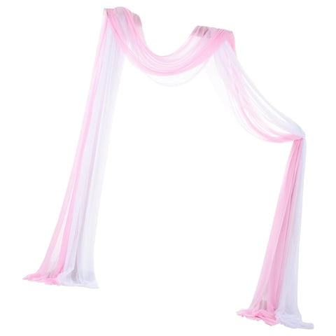 Magideal - Boda Draping Party Telón De Fondo Paneles Recepción Swag 70X550Cm Para Hogar Foto Telón De Fondo Escenario , Blanco Y Rosa 1X Blanco 1X Rosa