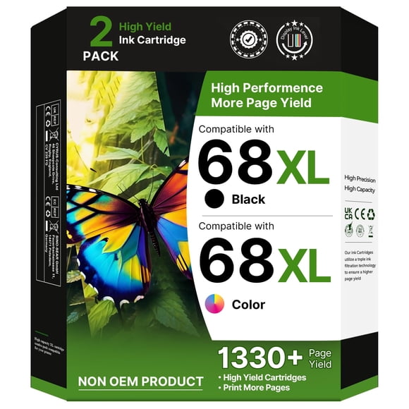 Combo de cartuchos de tinta Adoccur 68XL negro y color