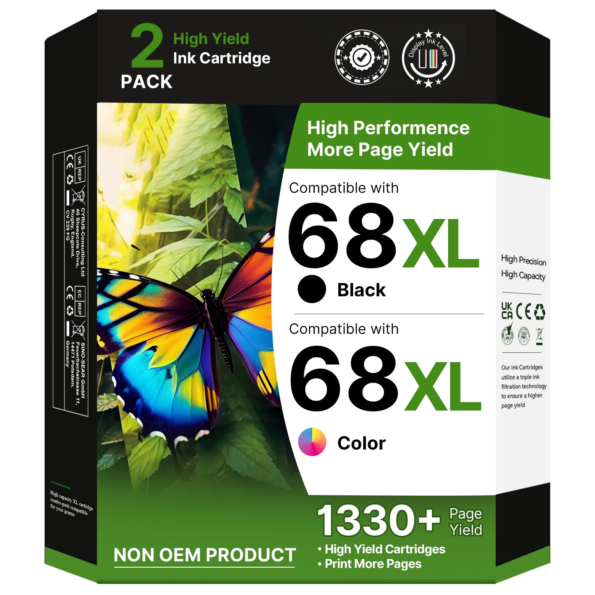 Combo De Cartuchos De Tinta Adoccur 68xl Negro Y Color