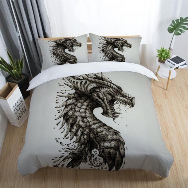 Games Console Unicorn Wolf Dragon Cat Quilt Duvet Cover Set Home Textiles3-Piece Bedding Set