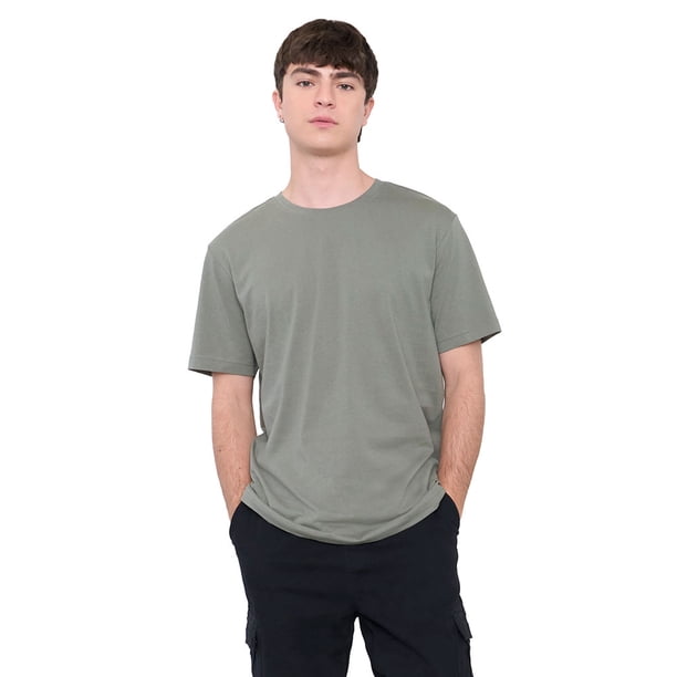 Polera Hombre Lisa R-Neck Color Verde Corona