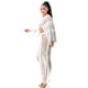 thumbnail image 3 of Conjunto De Blusa De Manga Larga Con Cuello En V Y Falda Con Cintura Elástica Larga Desgastada Blanco (para Mujer), 3 of 5