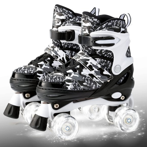 Patines Kuxuan Camo ajustables con ruedas iluminadas para niños