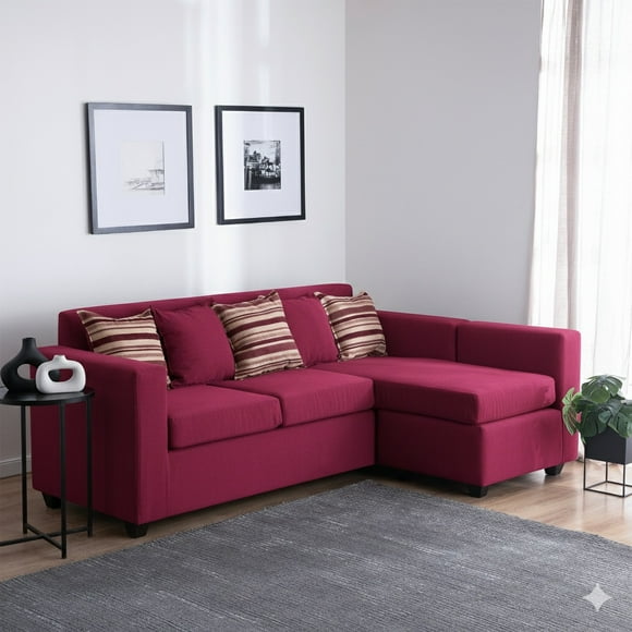 Seccional Jazmin 3.1 Velvet Gris Burdeo
