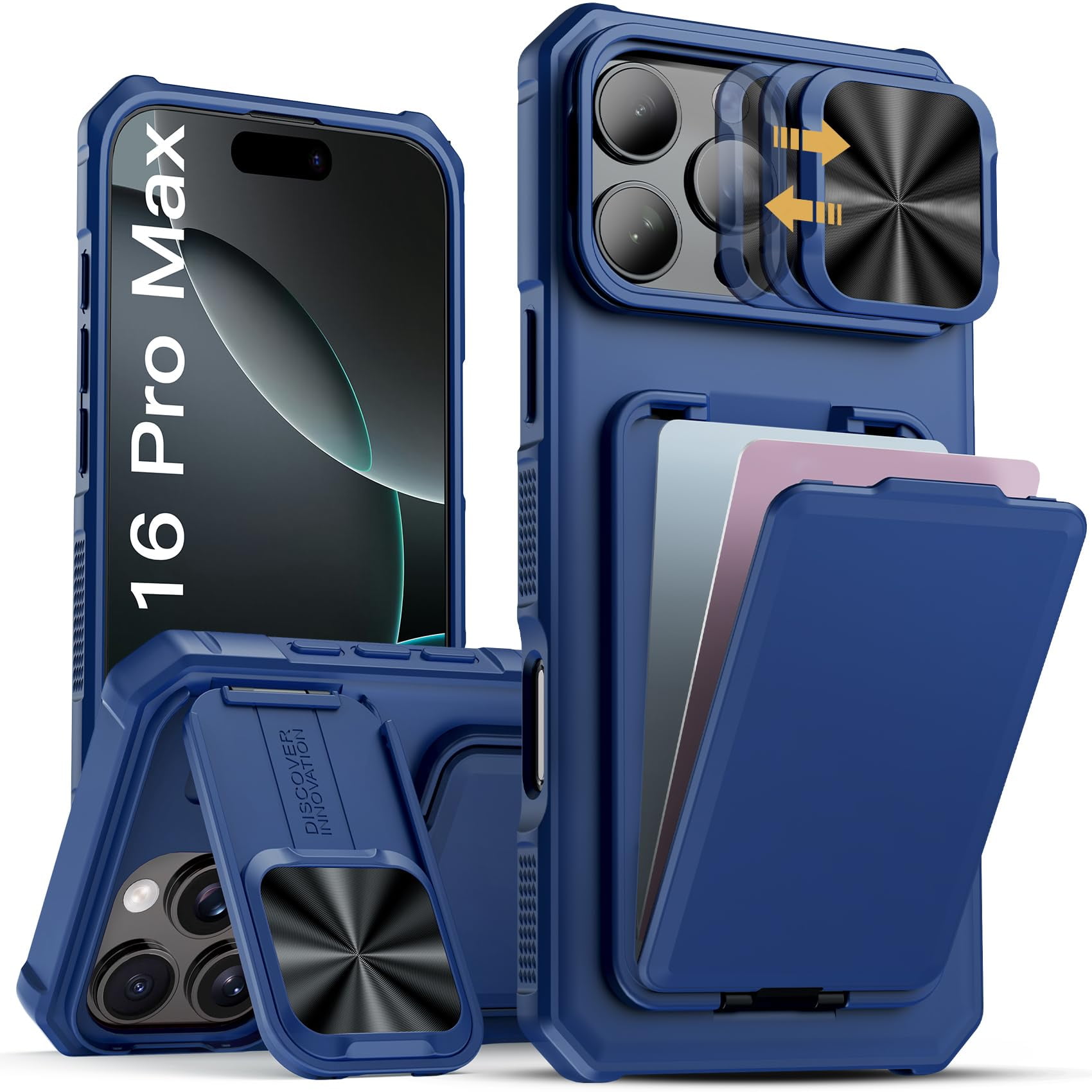 Funda Sslotscase Para Iphone 16 Pro Max Con Soporte Y Tarjetero