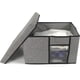 thumbnail image 2 of Cestas de tela con tapa, 2 asas y ventana transparente, lavables y plegables, paquete de 1, 2 of 7