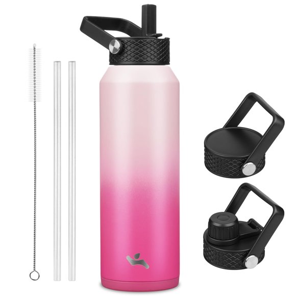 Botella de agua Konokyo de 1,2 L de acero inoxidable aislada con 3 tapas