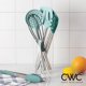 thumbnail image 3 of Utensilios de cocina COOK WITH COLOR Silicone, juego de 10 piezas, color verde azulado, 3 of 9