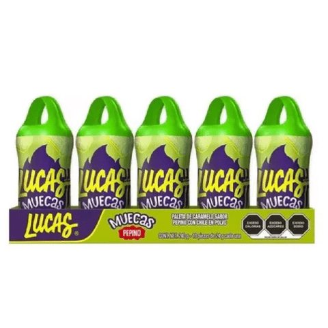 Lucas - Muecas Paleta Sabor Pepino Paquete Con 10 Pz