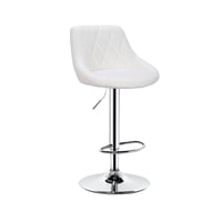 Global Latin - Taburete Silla Piso Bar Con Respaldo Blanco
