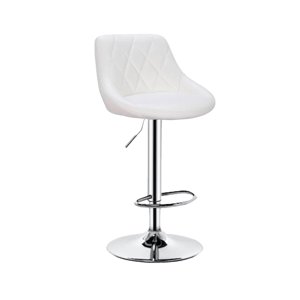 Global Latin - Taburete Silla Piso Bar Con Respaldo Blanco